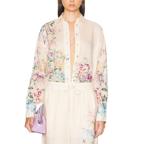 Zimmermann Tops - Zimmermann 'Halliday' Cream Ramie Relaxed Shirt Size 2